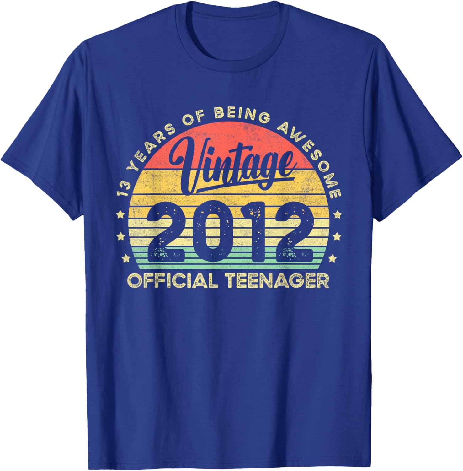 Vintage 2012 Official Teenager 13th Birthday Gifts 13 Yr Old T-Shirt - T-Shirt | Royal