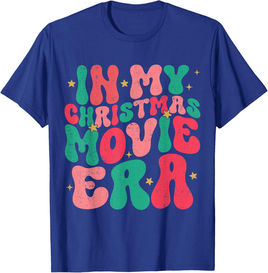In My Christmas Movie Era Groovy Christmas Movie Watching T-Shirt - T-Shirt | Royal