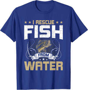 I Rescue Fish From Water Fly Fishing T-Shirt - T-Shirt | Royal