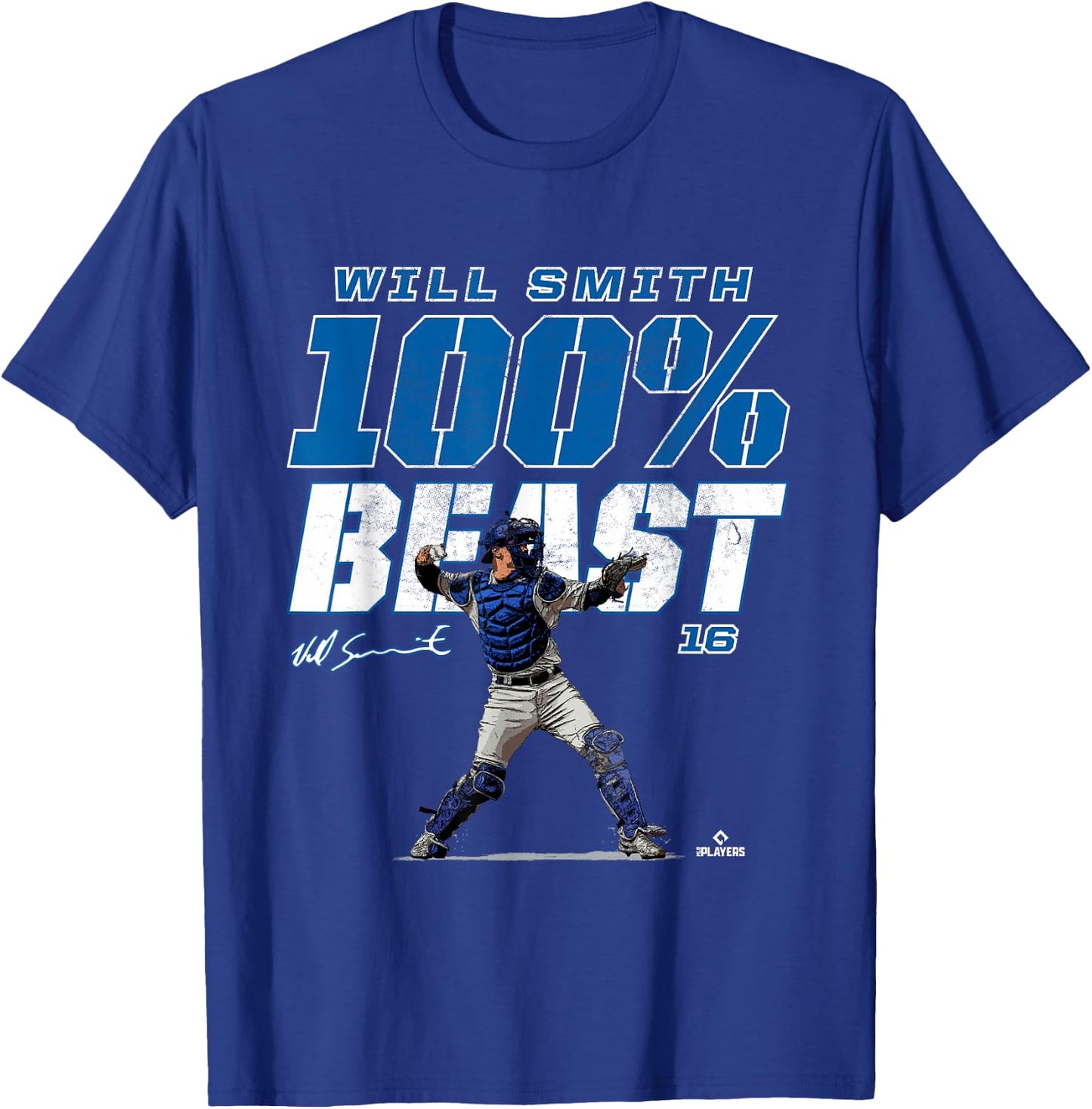 100% Beast Will Smith Los Angeles MLBPA T-Shirt - T-Shirt | Royal