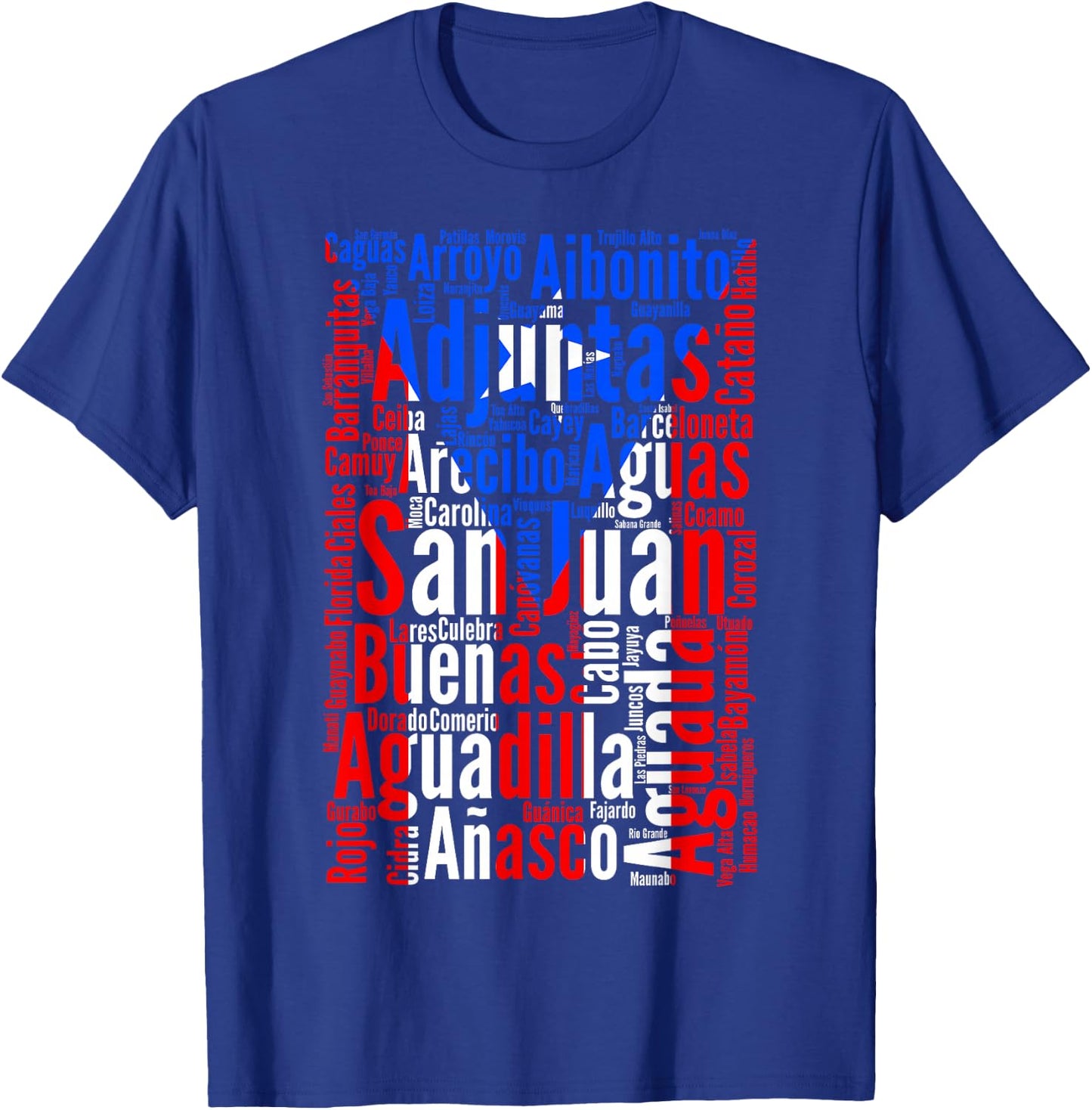 Puerto Rican Cities - Puerto Rico Flag - Boricua T-Shirt - T-Shirt | Royal