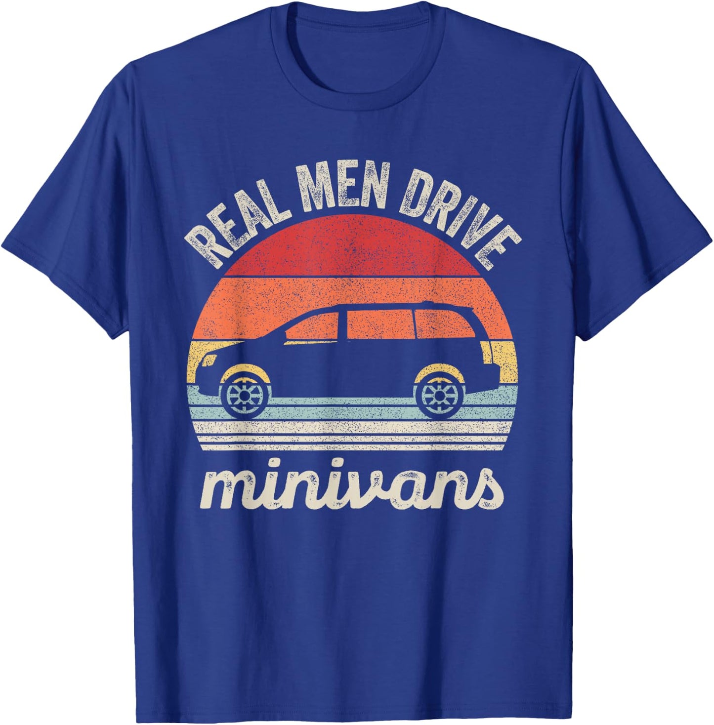Catch Some Rays Vintage Retro Real Men Drive Minivans Funny Van - Black, Men's, Small, Short Sleeve, Classic Fit, Crew Collar, Retro, All Seasons, 1 Count, 0 Pockets, Machine Wash T-Shirt - T-Shirt | Royal
