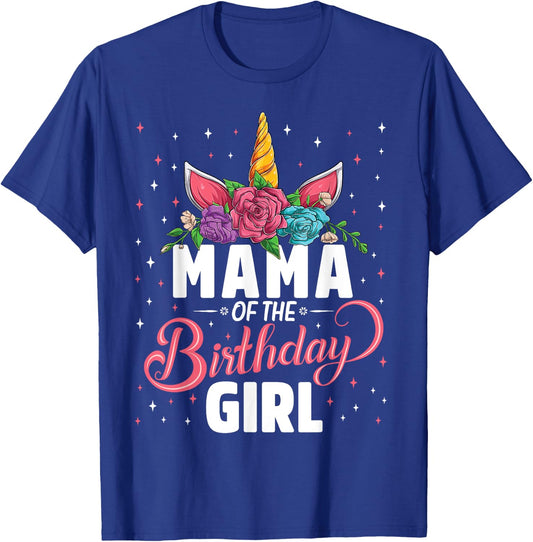 Mama Of The Birthday Girl Unicorn Girls Family Matching T-Shirt - T-Shirt | Royal