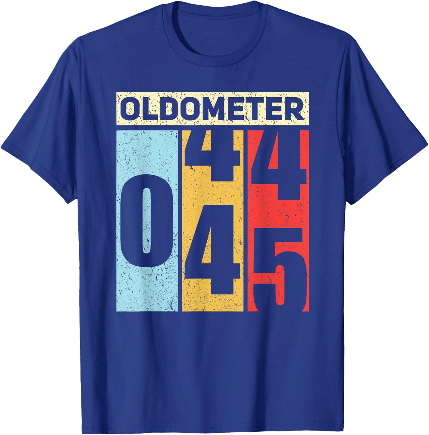 Oldometer 44-45 Funny 45th Birthday Odometer Gift Oldometer T-Shirt - T-Shirt | Royal