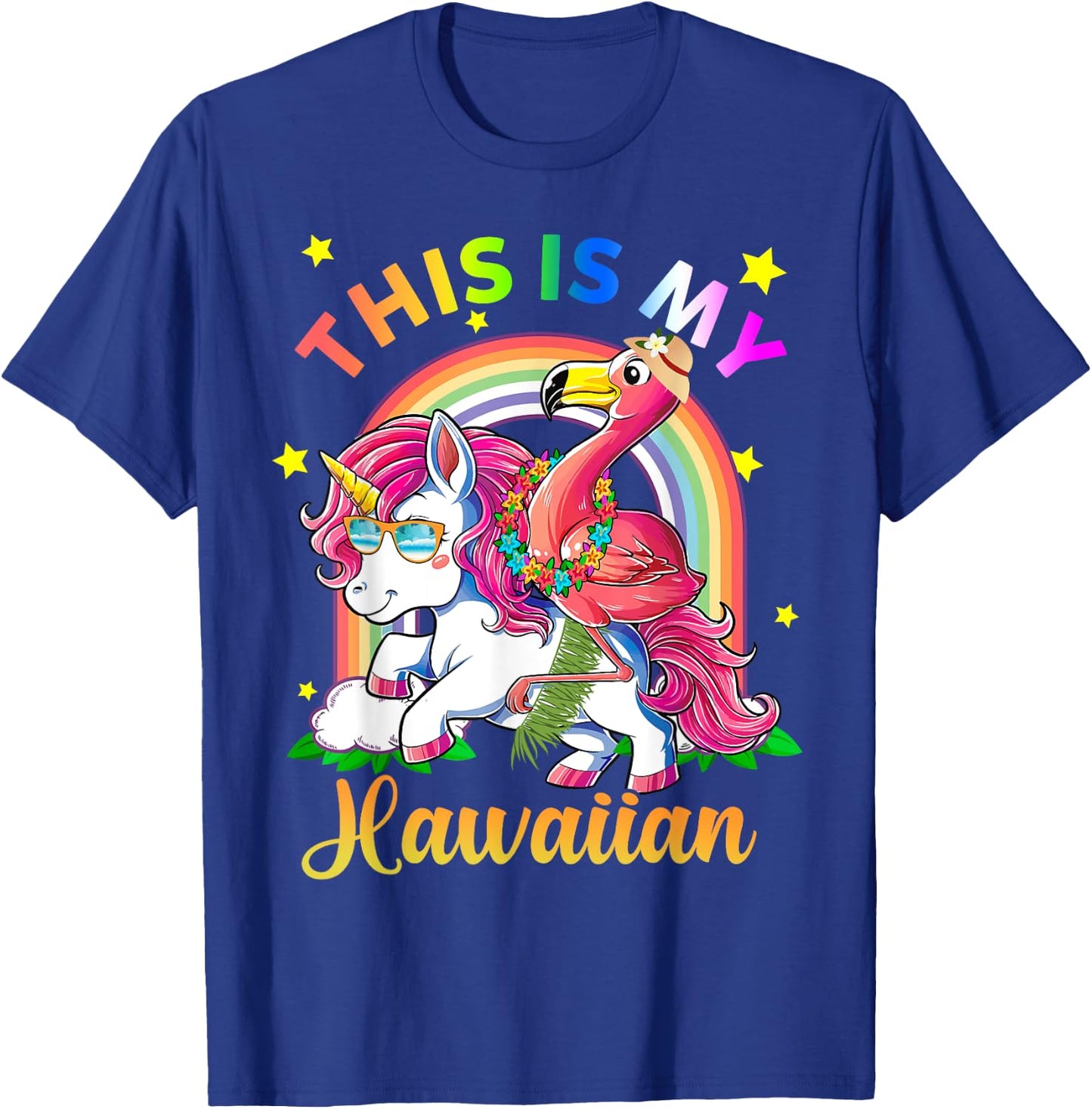 Unicorn Summer Beach Vacation This Is My Hawaiian Men Women Girls Kids T-Shirt - T-Shirt | Royal