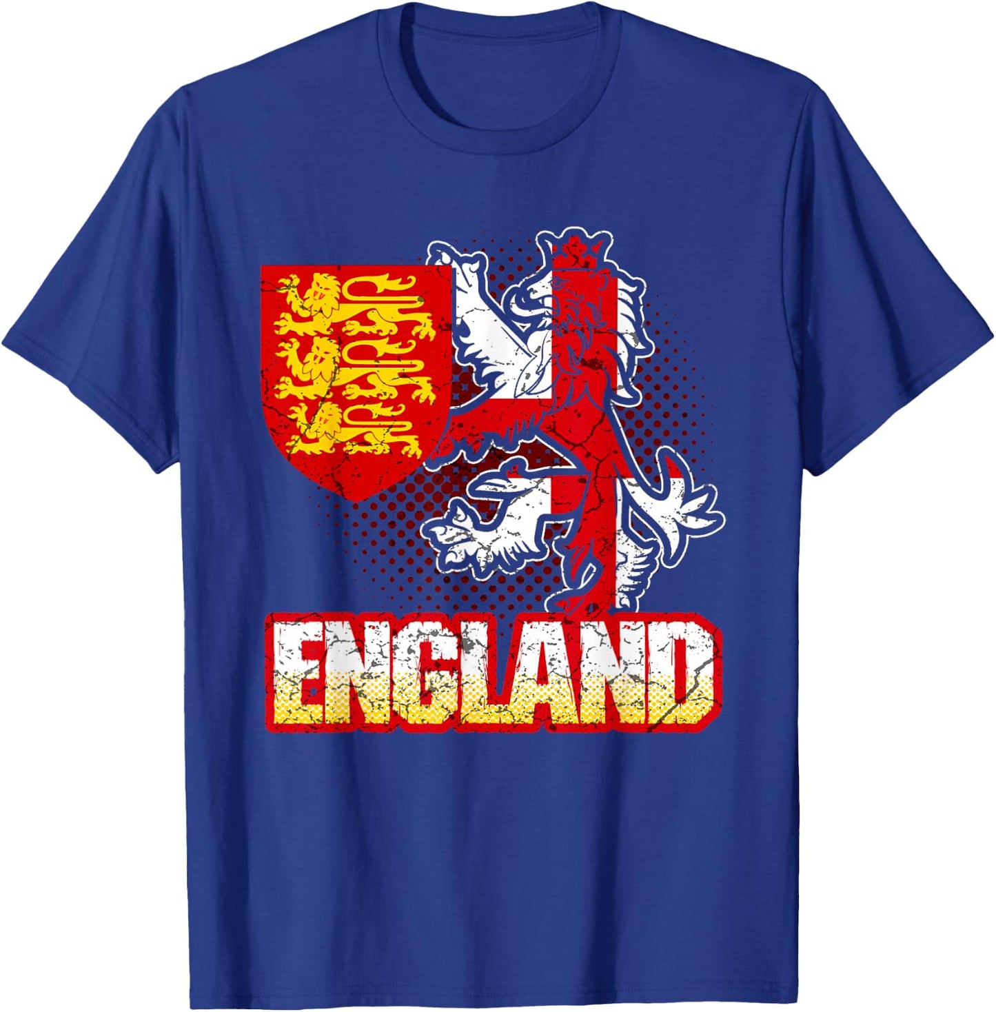England English Flag Coat Of Arms Football Lion British T-Shirt - T-Shirt | Royal