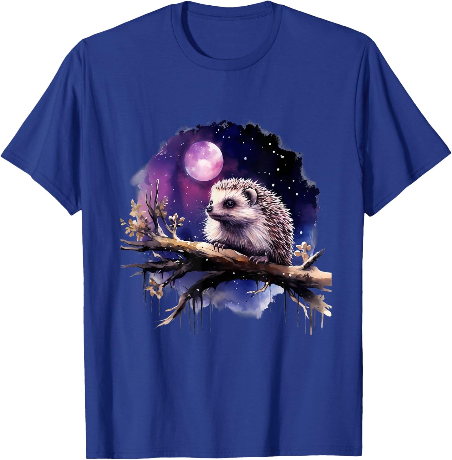 Hedgehog Nature Artwork Wildlife Forest Motif Animal Lovers T-Shirt - T-Shirt | Royal