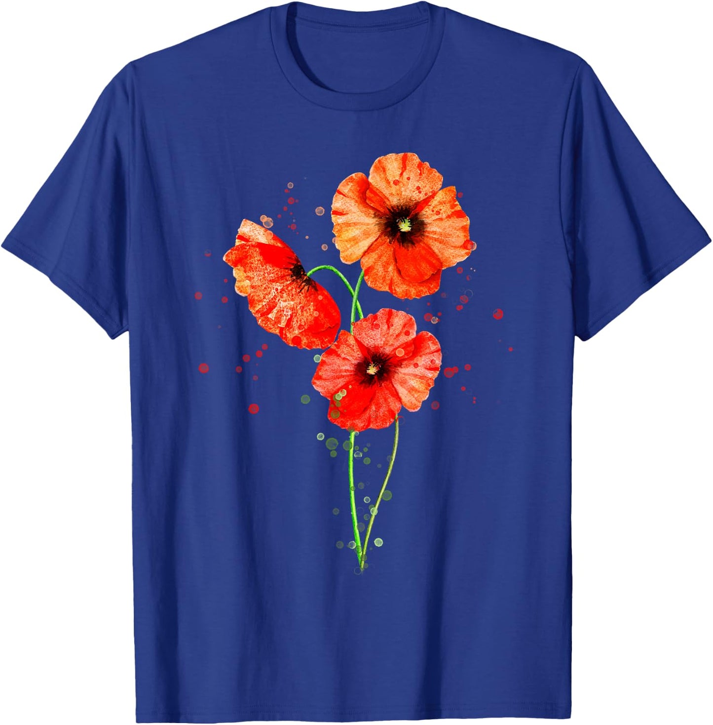 Red Poppies Watercolor Painting Botanical Flower Art T-Shirt - T-Shirt | Royal