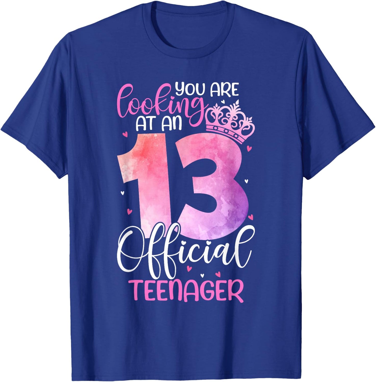 13th Birthday Girls 13 Years Cute Official Teenager Birthday T-Shirt - T-Shirt | Royal