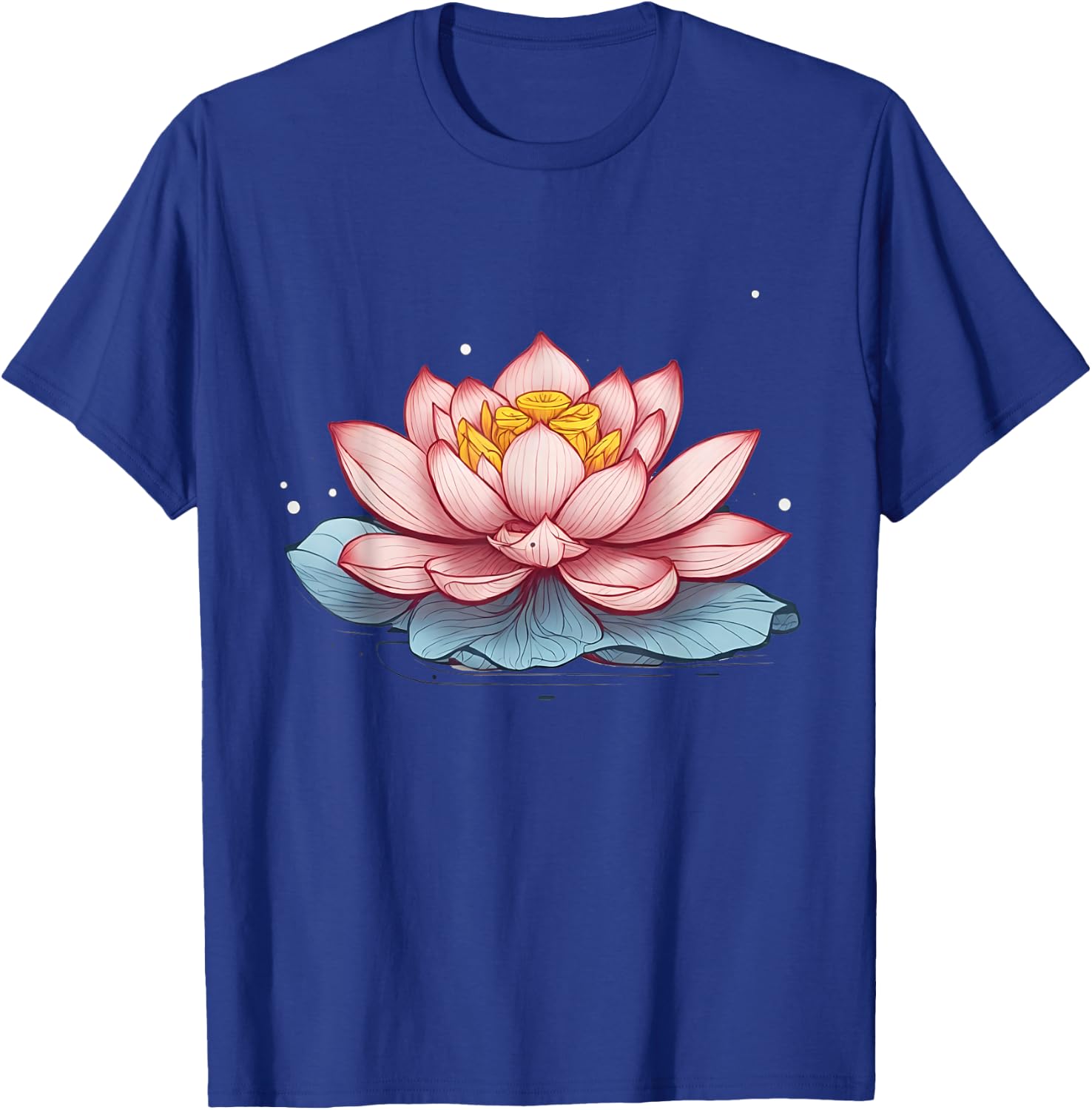 Lotus Design Men Flower Graphic T-Shirt - T-Shirt | Royal
