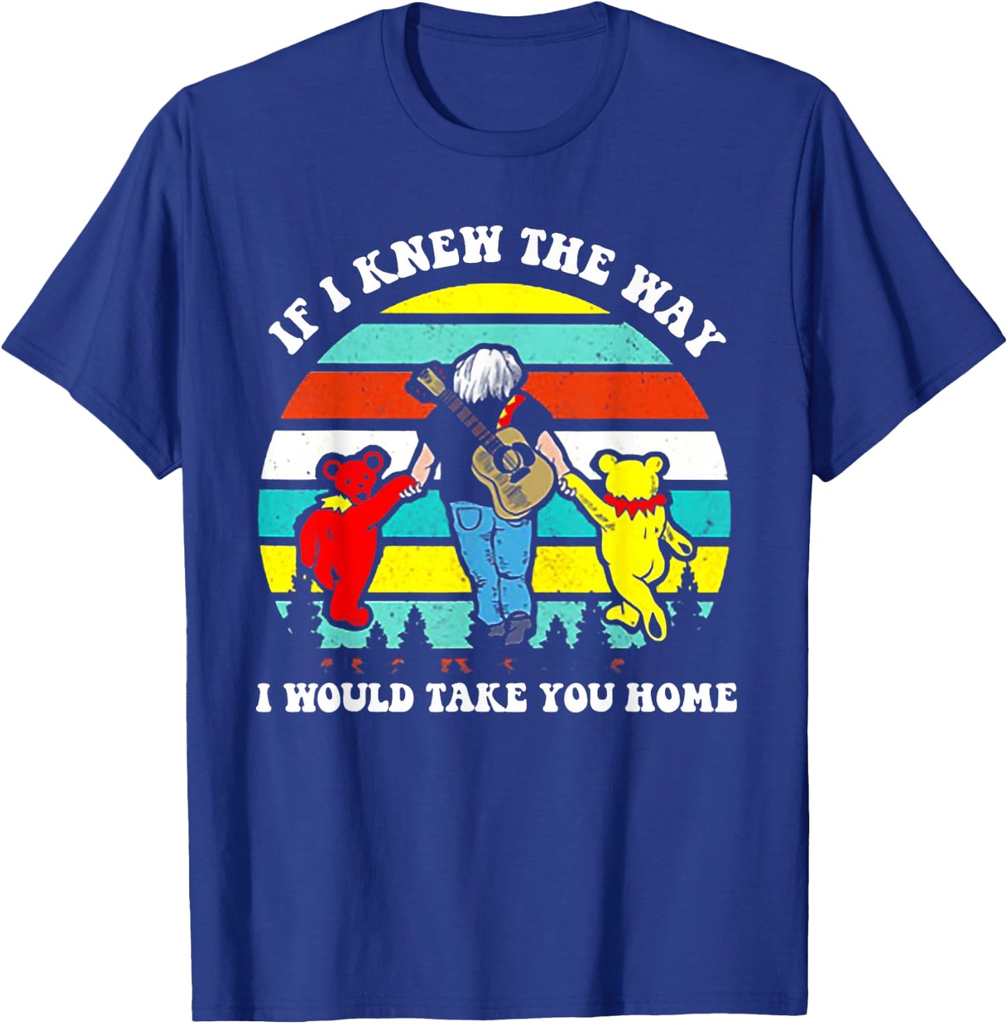 If I Knew The Way I Would Take You Home Retro Vintage Sunset T-Shirt - T-Shirt | Royal