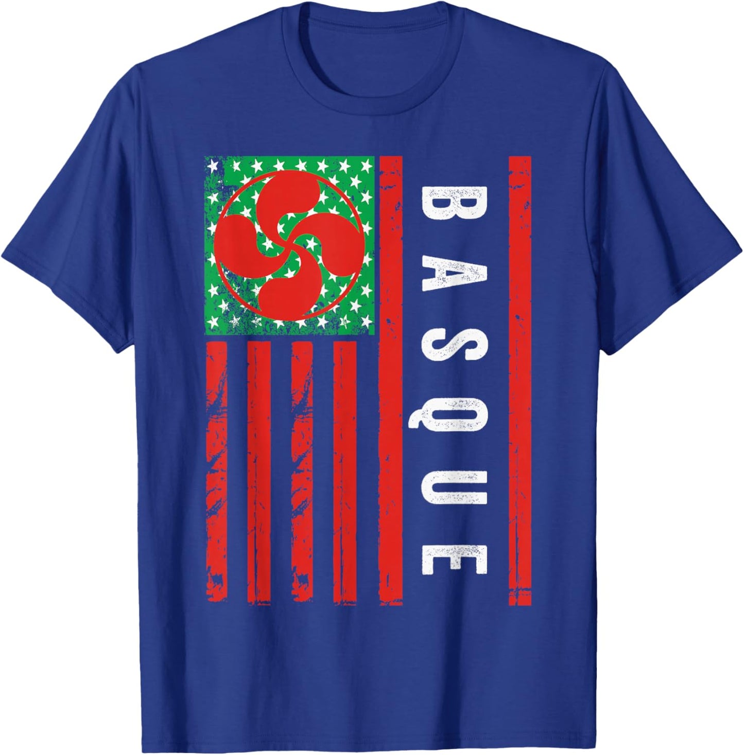 Basque American Flag, Basque Country, Basque Lauburu, Basque T-Shirt - T-Shirt | Royal