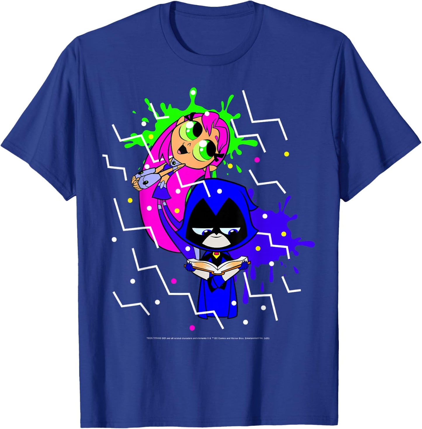 DC Comics Teen Titans Go! Raven & Starfire Paint Splatter T-Shirt - T-Shirt | Royal