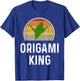 Funny Origami King Folded Paper Bird Crane Retro Sunset T-Shirt - T-Shirt | Royal