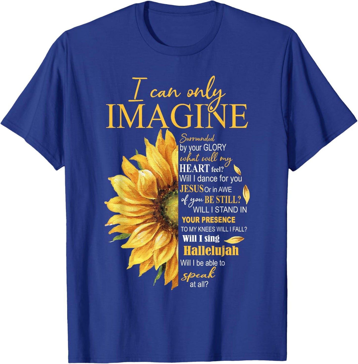 I Only Can Imagine Faith Christian Catholic Jesus God Lover T-Shirt - T-Shirt | Royal