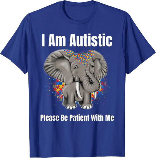 Autism Awareness - Please Be Patient With Me I Am Autistic T-Shirt - T-Shirt | Royal