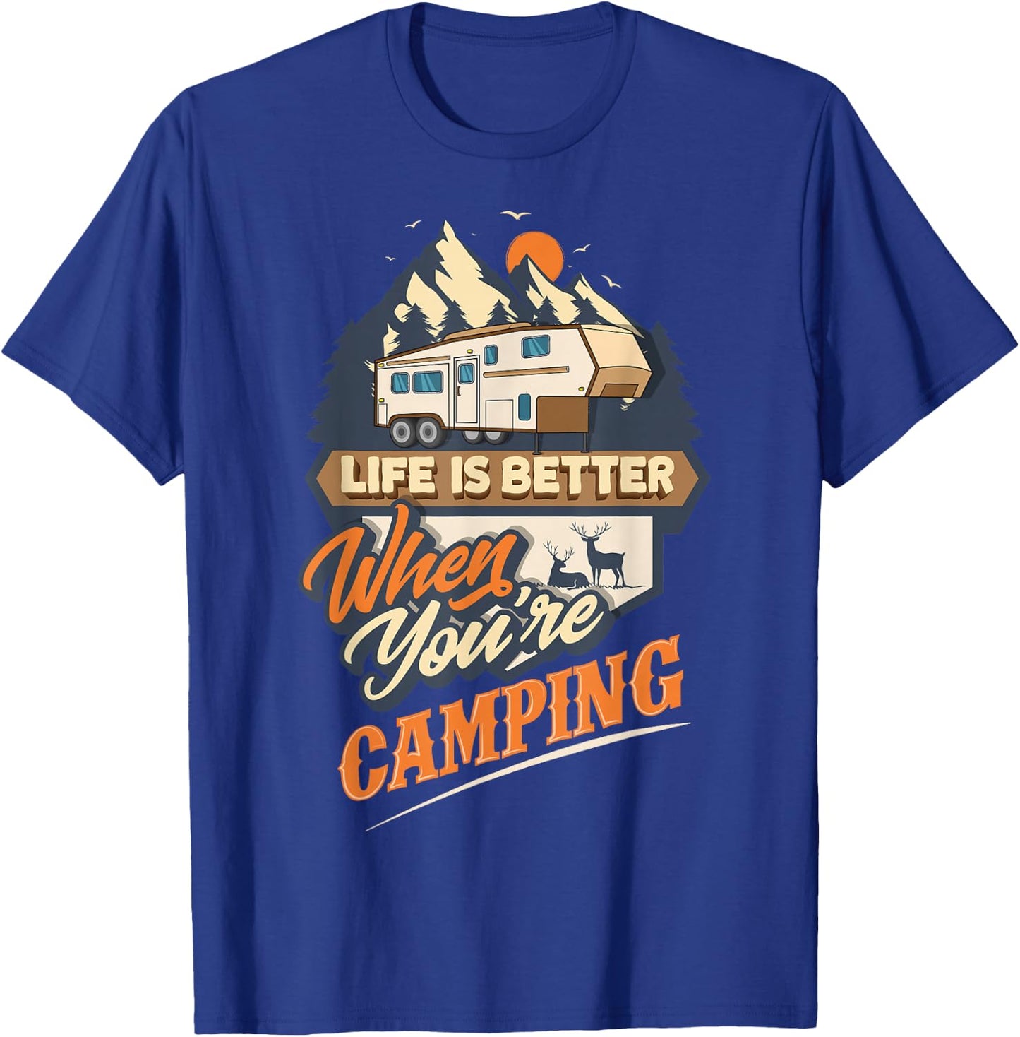 5th Wheel RV Camping T-Shirt - T-Shirt | Royal