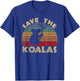 Save the Koalas Vintage Retro Sunset - Koala Lovers Gift T-Shirt - T-Shirt | Royal