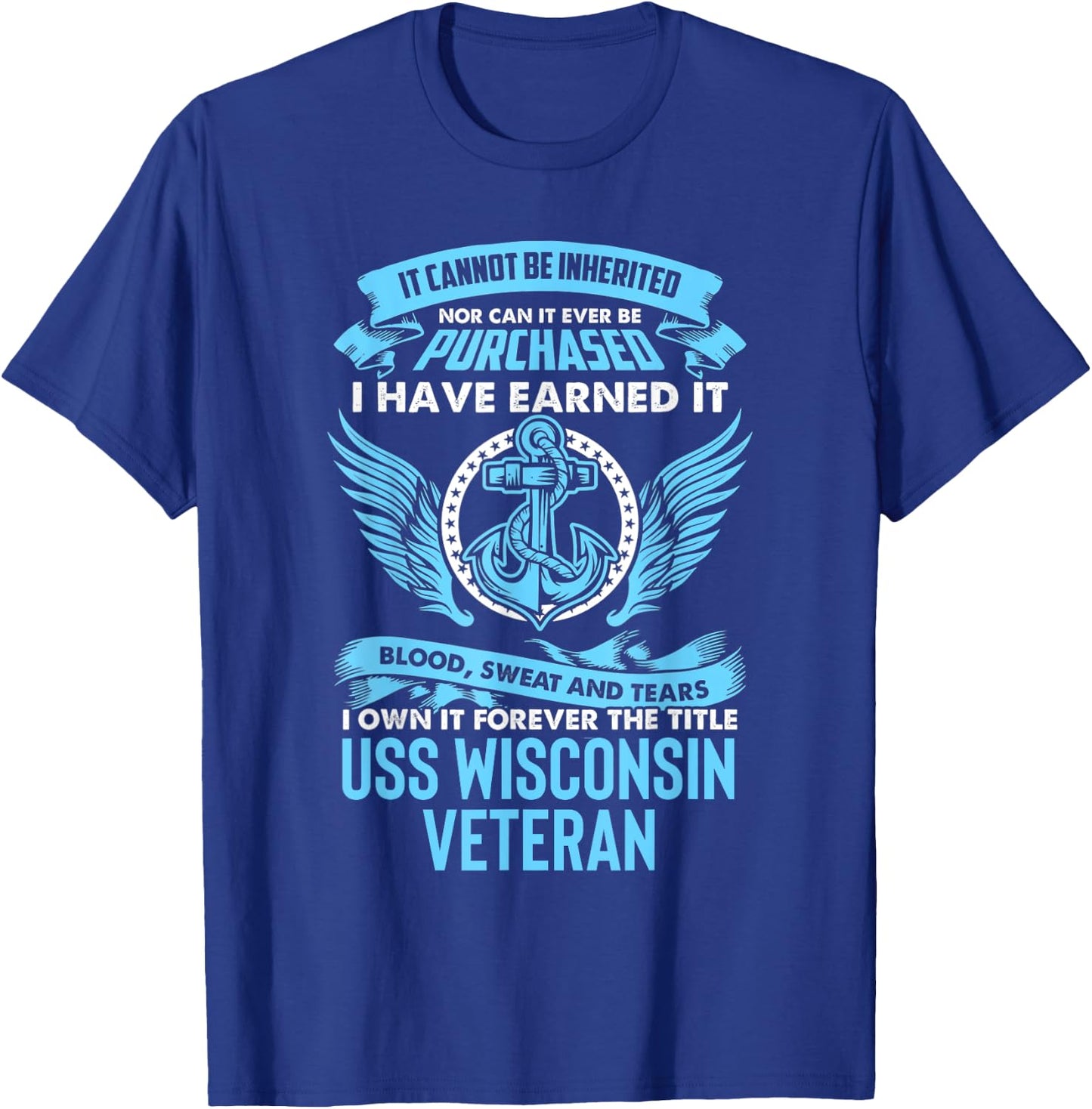 USS Wisconsin BB-64 Battleship T-Shirt - T-Shirt | Royal