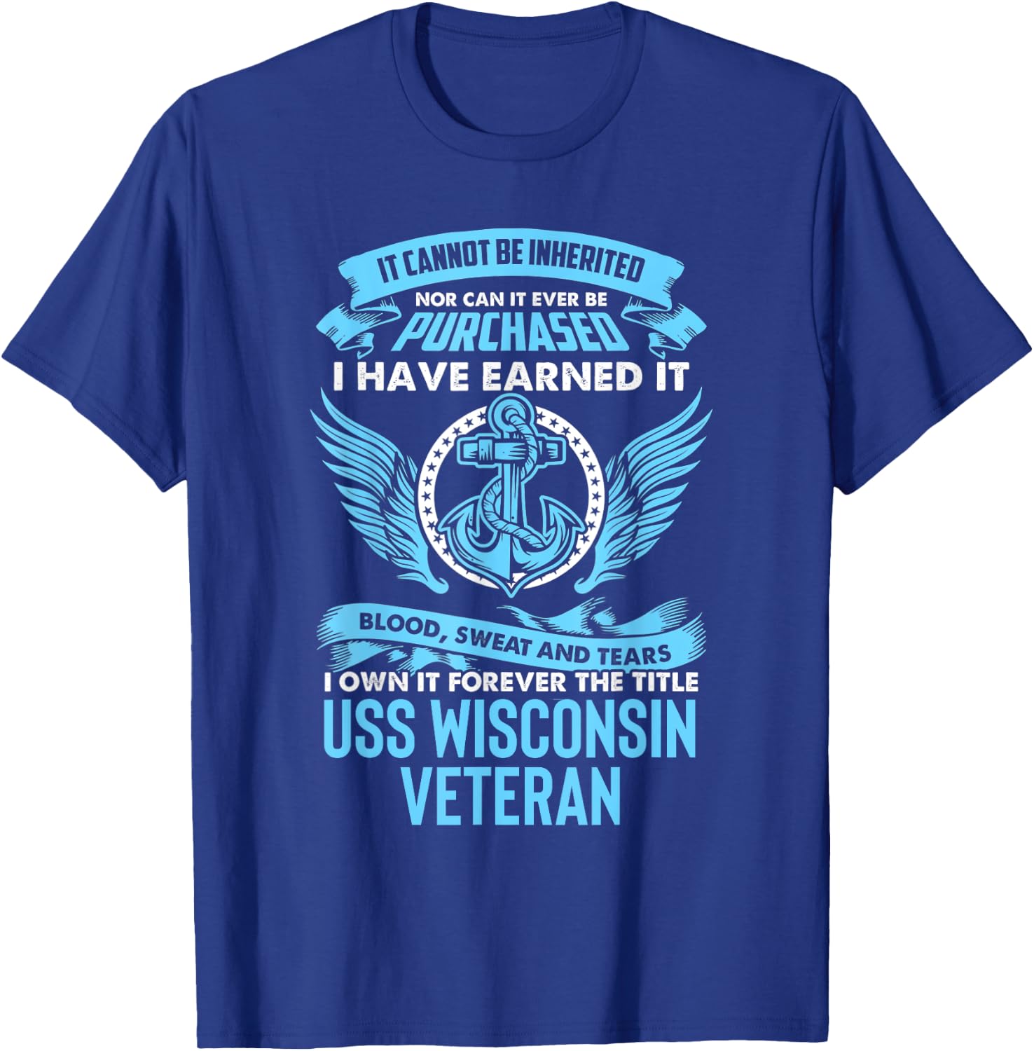 USS Wisconsin BB-64 Battleship T-Shirt - T-Shirt | Royal