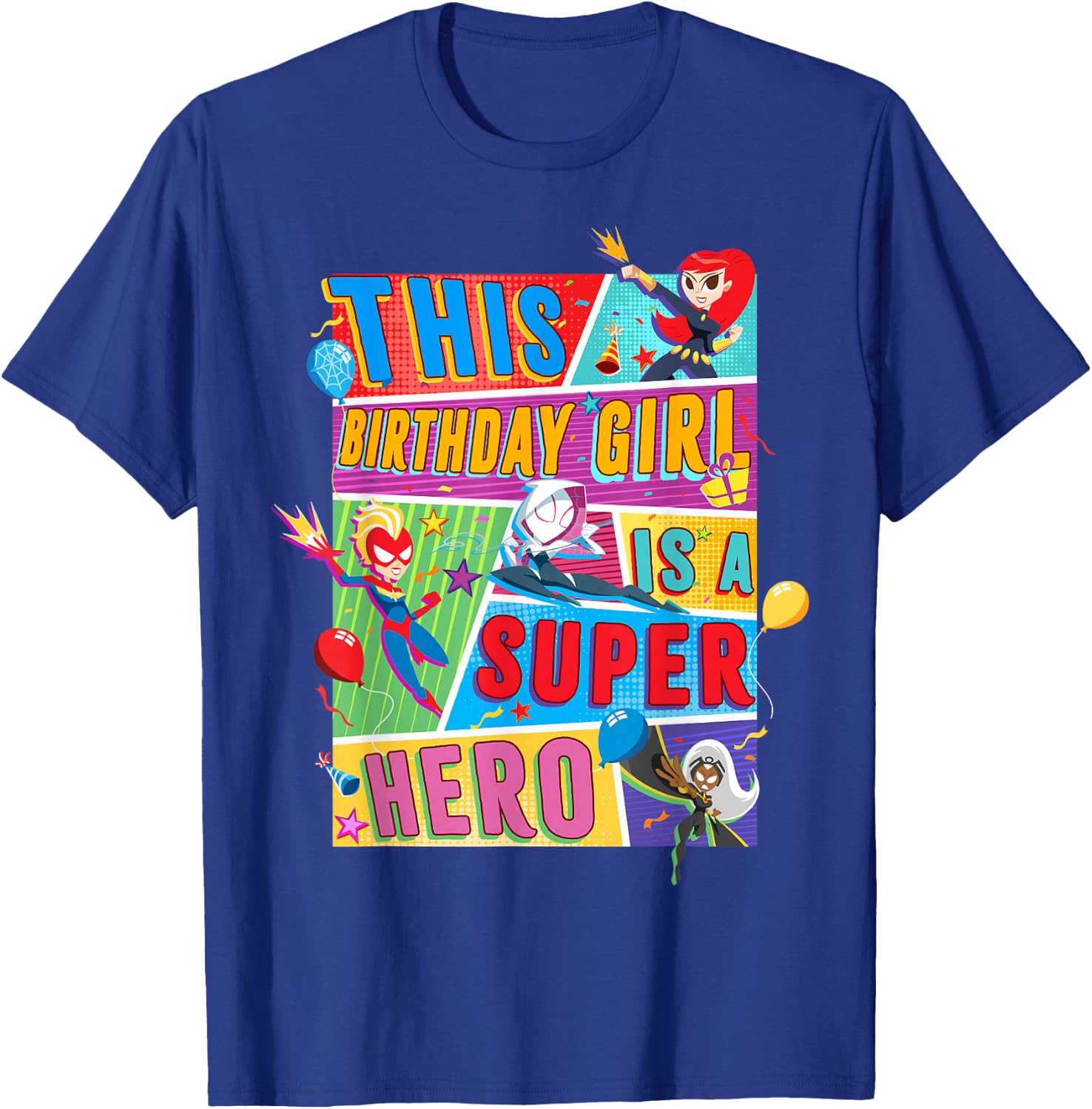 Marvel Avengers This Birthday Girl Is A Super Hero T-Shirt - T-Shirt | Royal