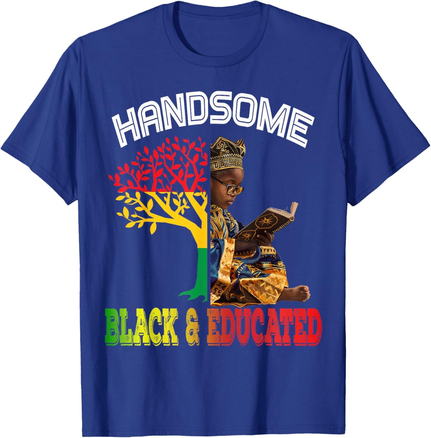 Handsome Black Educated African Black History African Kids T-Shirt - T-Shirt | Royal