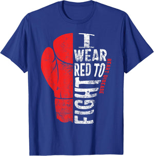 I Wear Red To Fight Heart Disease Awareness CHD National Day T-Shirt - T-Shirt | Royal