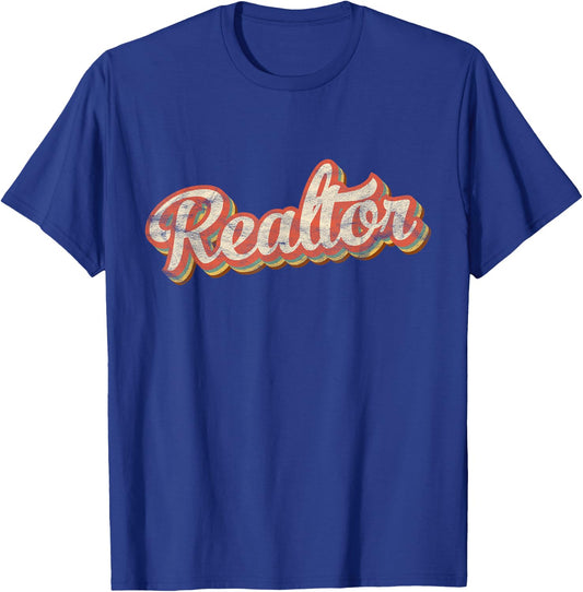 Retro Style Realtor Gift Vintage Broker Real Estate Agent T-Shirt - T-Shirt | Royal