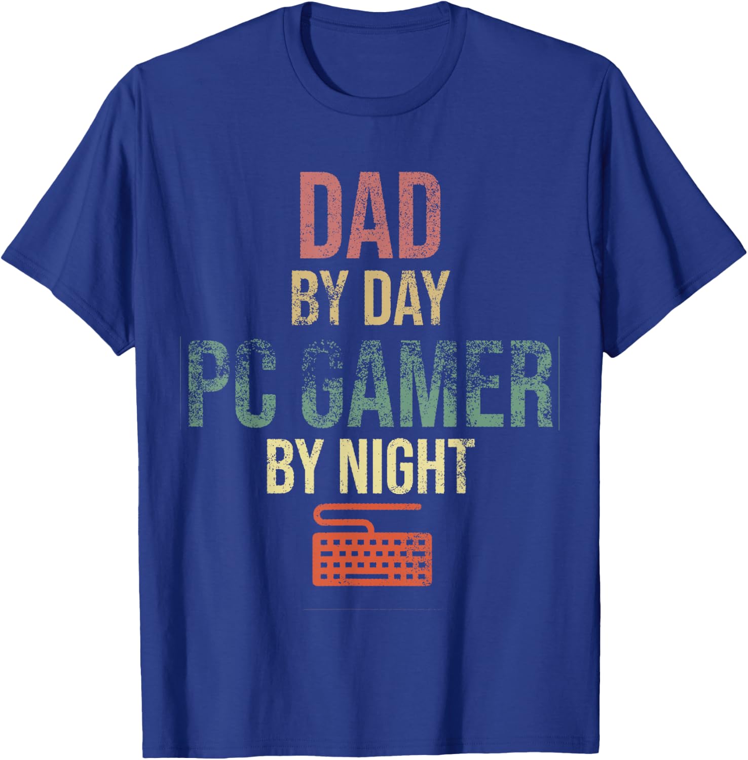 Dad by Day PC Gamer by Night - Gift Gaming Dads T-Shirt - T-Shirt | Royal