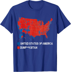 Election Map United States of America Dumbfuckistan Funny T-Shirt - T-Shirt | Royal