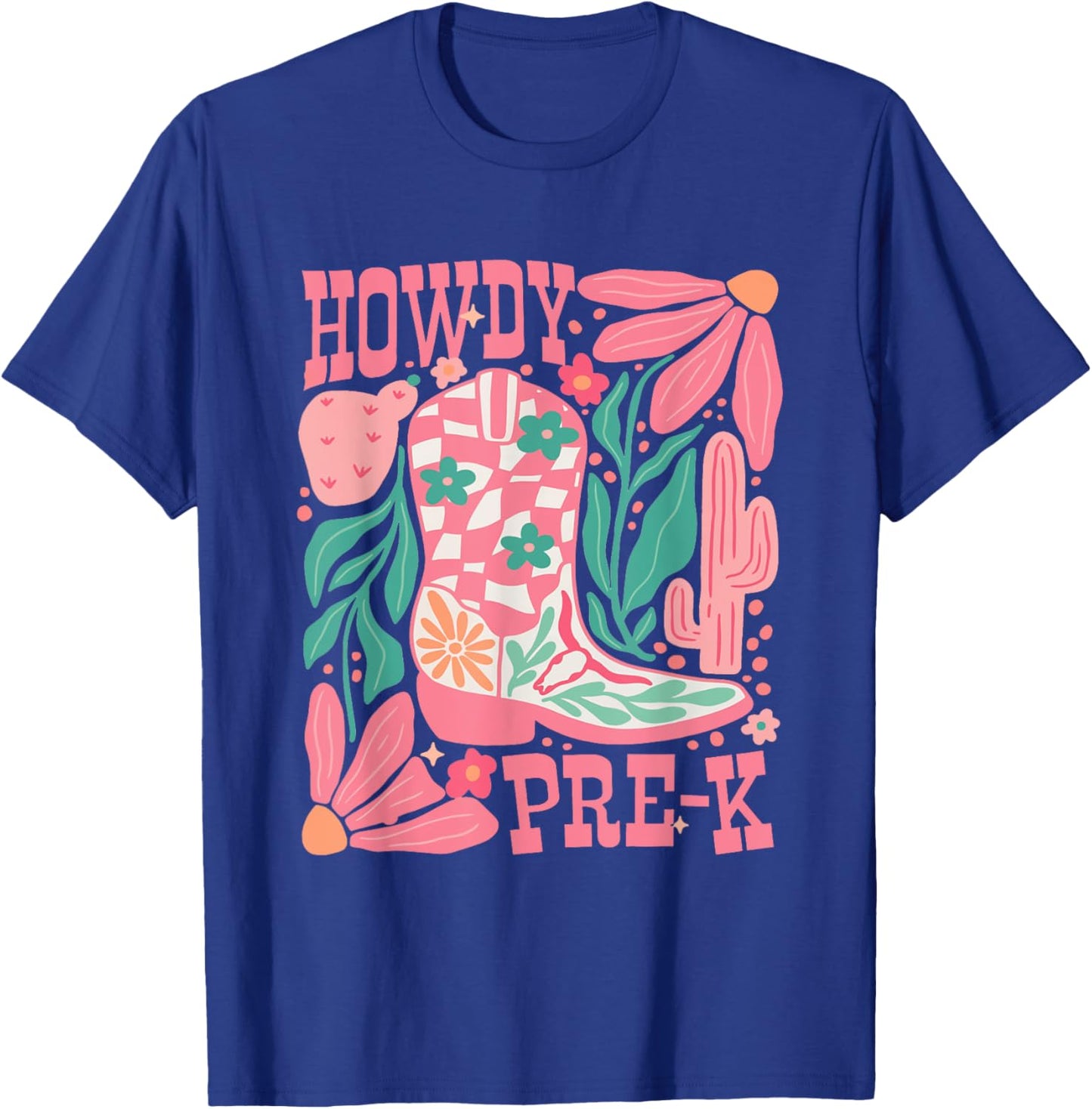 Howdy Prek Teacher Western Pre-K Grade Team Cowboy Cowgirl T-Shirt - T-Shirt | Royal