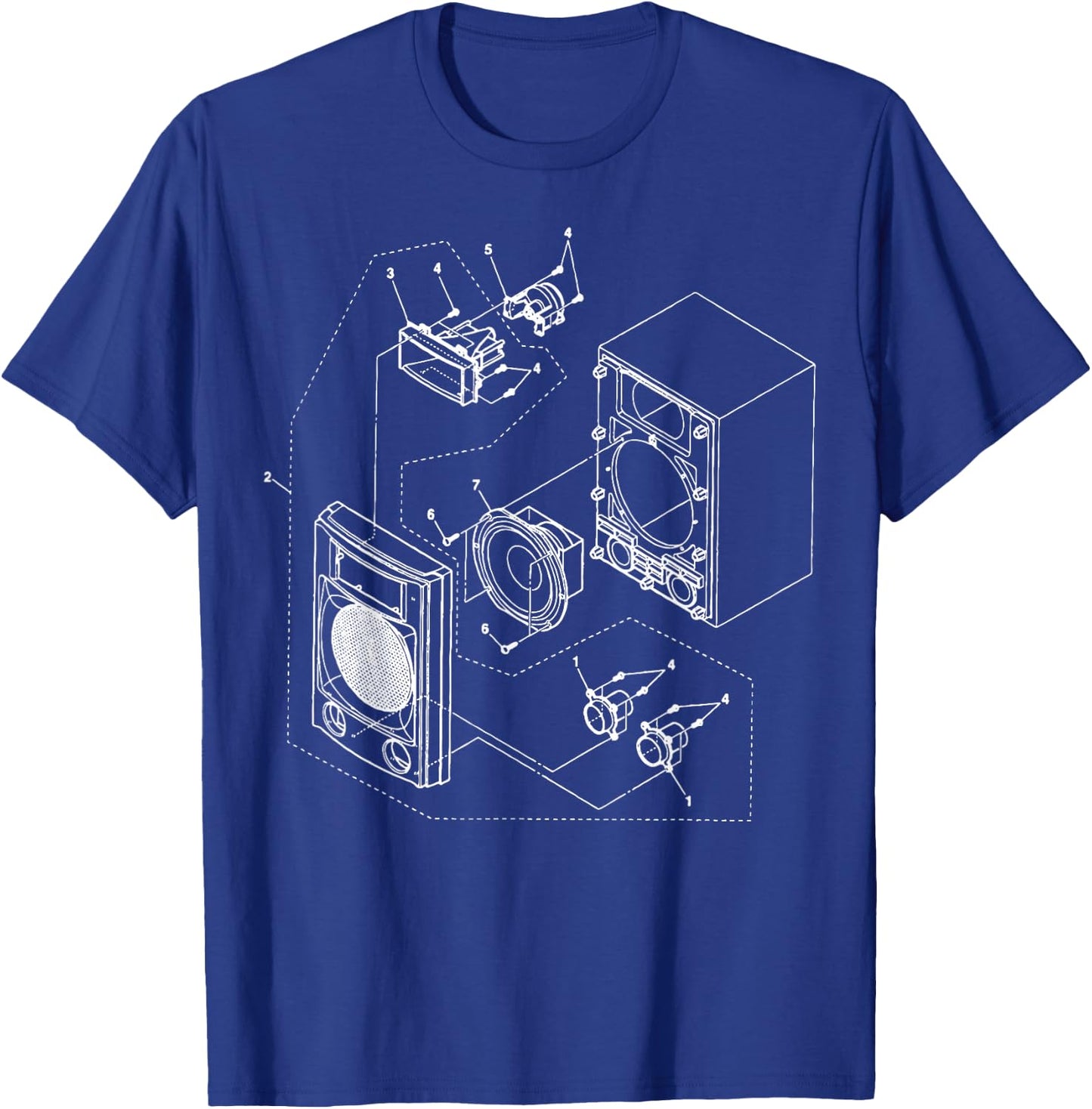 Vintage Blueprint - Speaker Audio Loudspeaker Retro Chart T-Shirt - T-Shirt | Royal