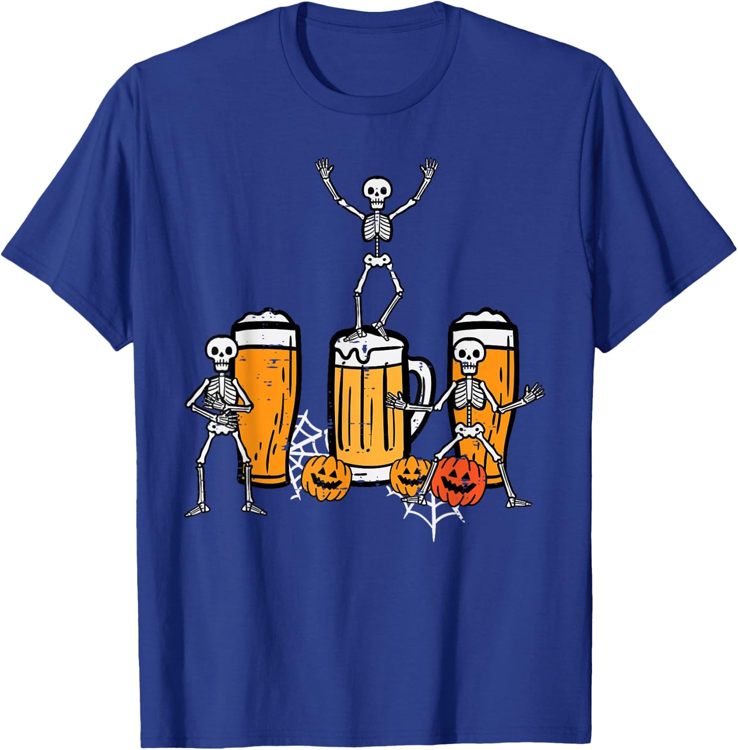 Halloween Team Skeletons Dancing Funny Costume Party Dad Men T-Shirt - T-Shirt | Royal