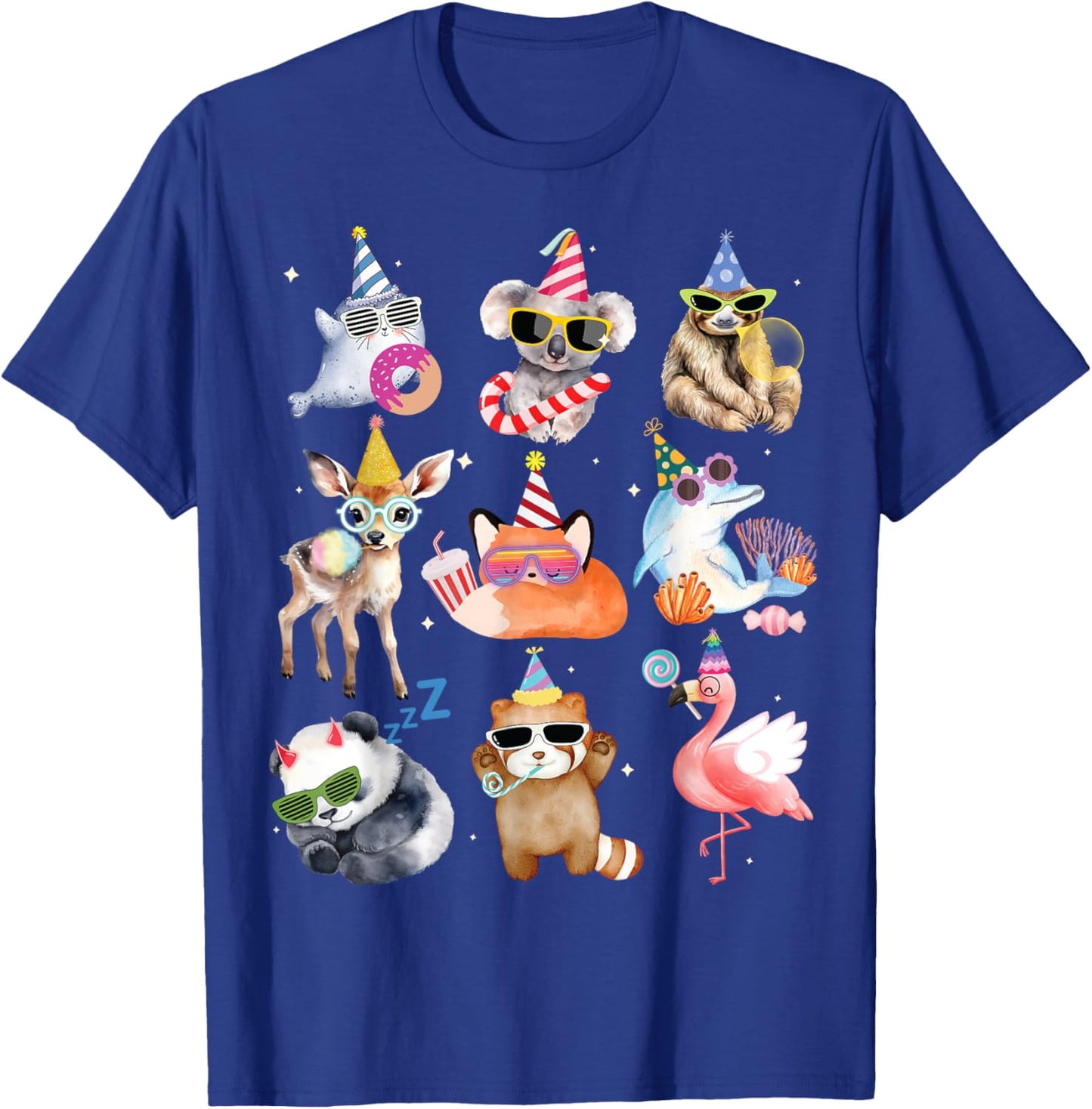 Men Women and Kids Animals Wildlife Zoo Day Birthday Parties T-Shirt - T-Shirt | Royal