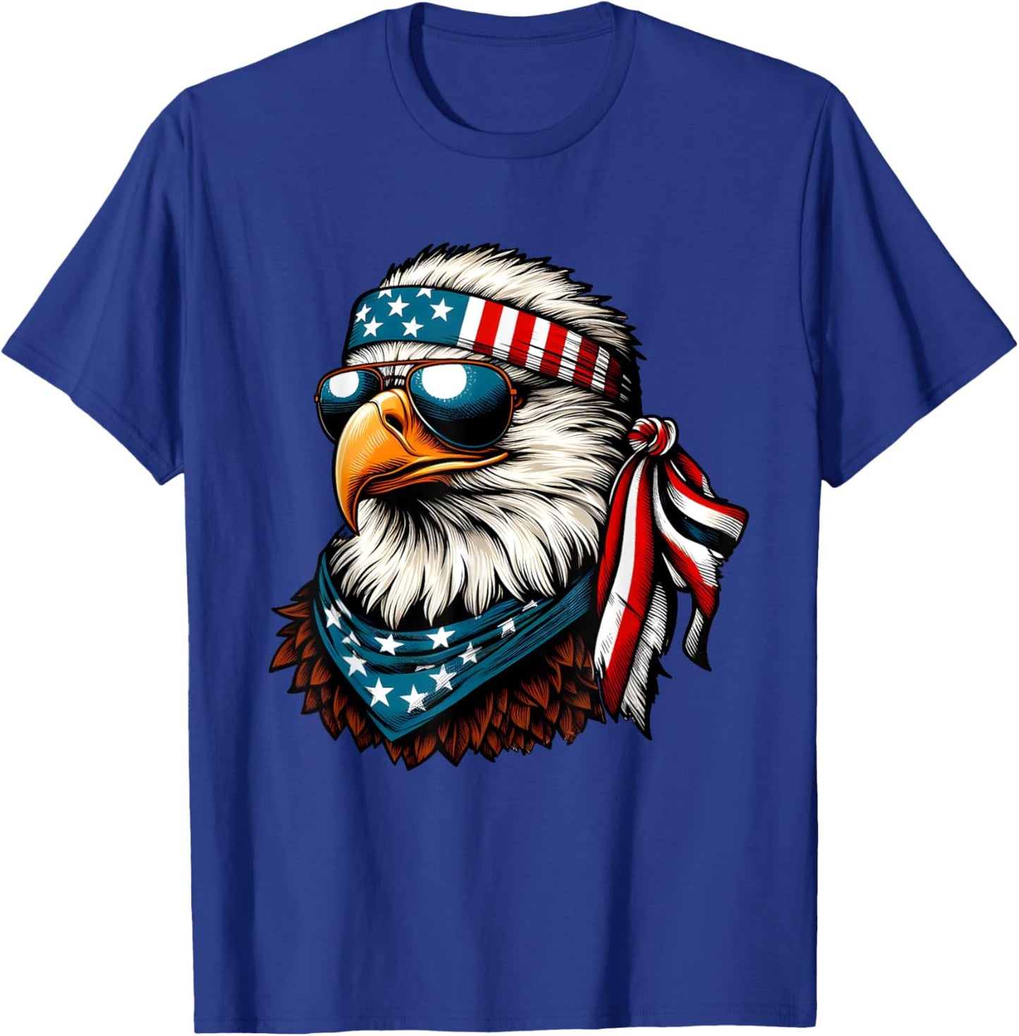 Eagle Mullet Patriotic 4th of July Patriot USA American Flag T-Shirt - T-Shirt | Royal