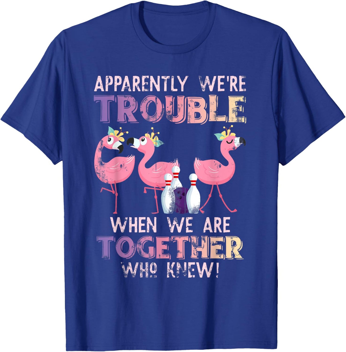 Funny Bowling Flamingo T-Shirt - T-Shirt | Royal