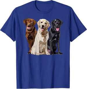 Happy Labrador Retriever Golden Black Brown Chocolate Lab T-Shirt - T-Shirt | Royal