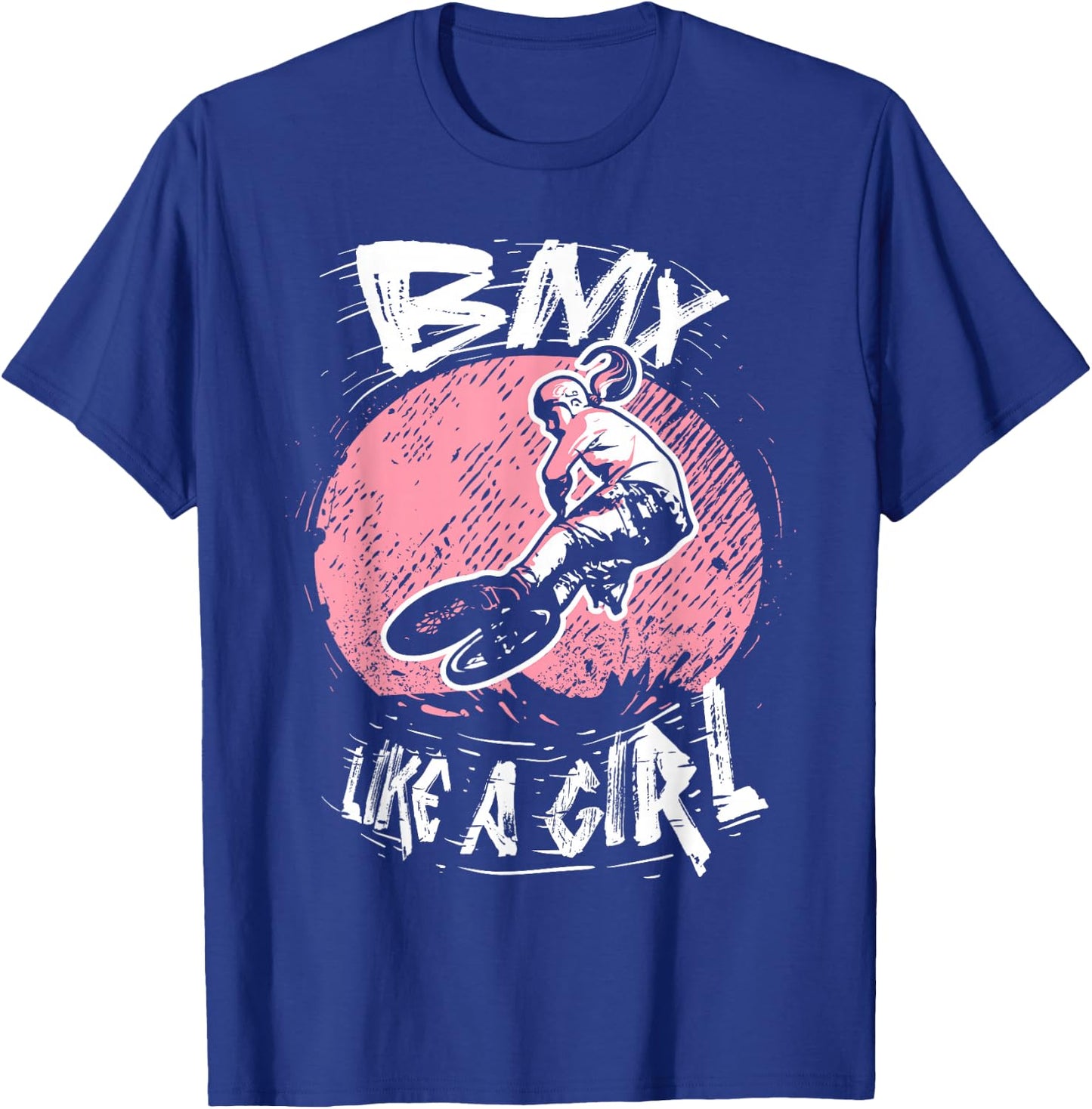 BMX Like A Girl BMX Biking Girl Bicycle BMX Rider Black Small T-Shirt - T-Shirt | Royal