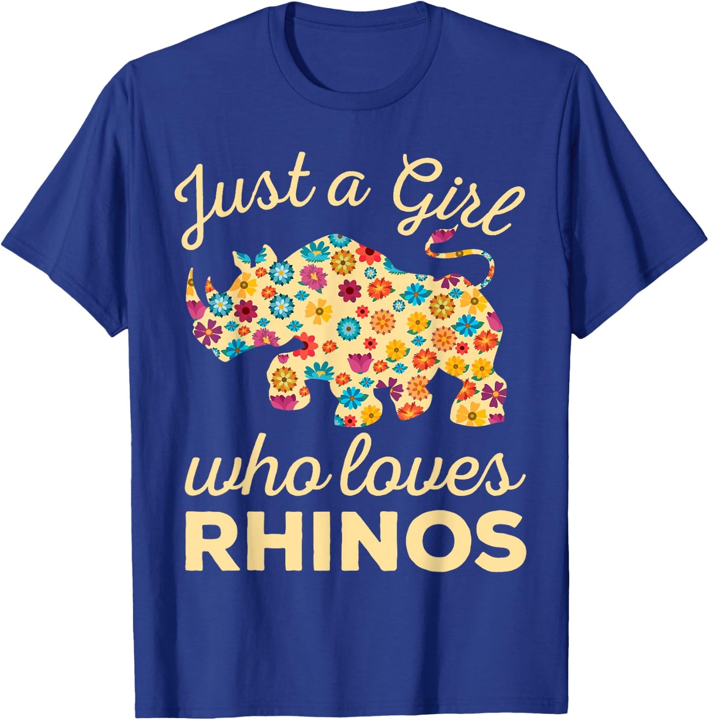Just A Girl Who Loves Rhinos Rhinoceros Horn Safari Wildlife T-Shirt - T-Shirt | Royal