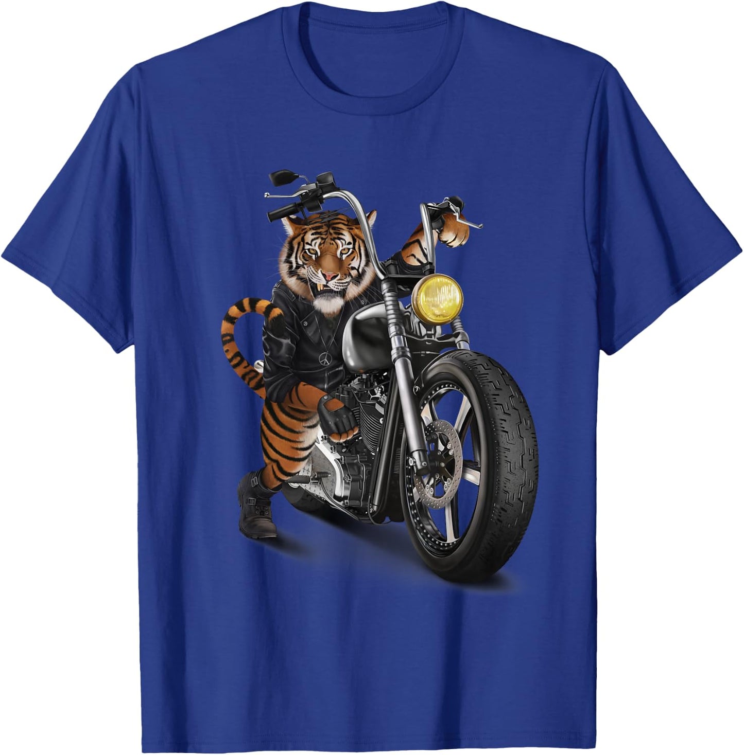 Fox Republic Design -Adults & Kids Tiger Print - Black, Small T-Shirt - T-Shirt | Royal