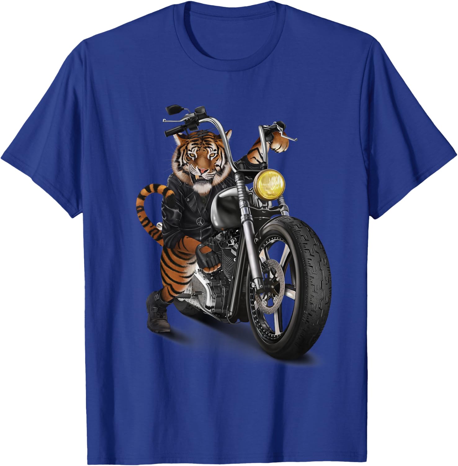 Fox Republic Design -Adults & Kids Tiger Print - Black, Small T-Shirt - T-Shirt | Royal