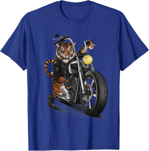 Fox Republic Design -Adults & Kids Tiger Print - Black, Small T-Shirt - T-Shirt | Royal