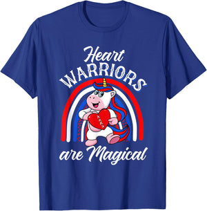 Heart Warrior Rainbow Magical Unicorn Red And Blue Gifts T-Shirt - T-Shirt | Royal