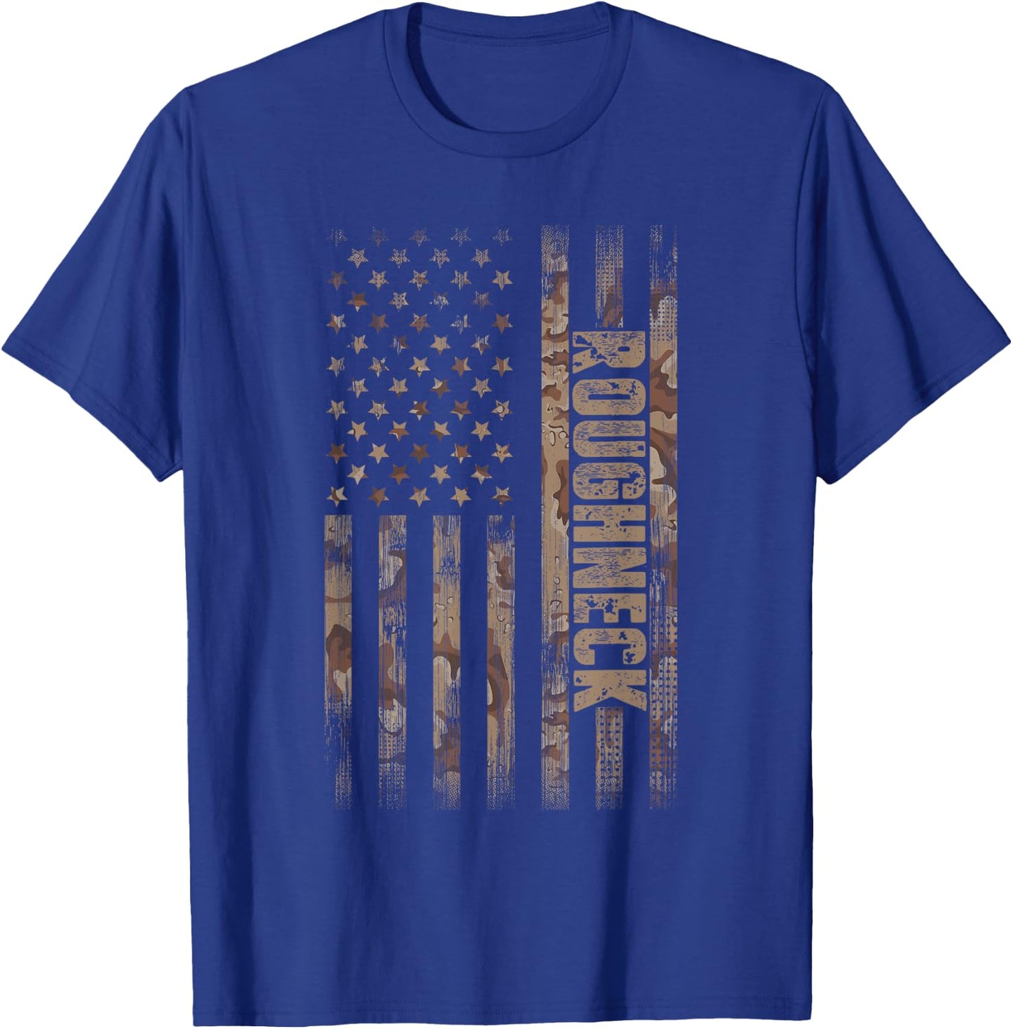 Roughneck American Flag Oilfield T-Shirt - T-Shirt | Royal
