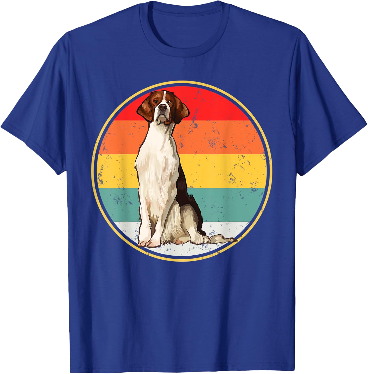 Vintage Retro Sunset Irish Red and White Setter Dog Women T-Shirt - T-Shirt | Royal