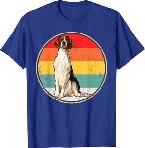 Vintage Retro Sunset Irish Red and White Setter Dog Women T-Shirt - T-Shirt | Royal