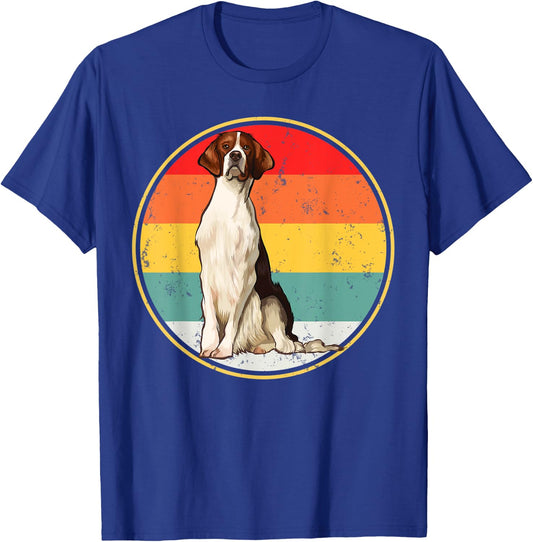 Vintage Retro Sunset Irish Red and White Setter Dog Women T-Shirt - T-Shirt | Royal