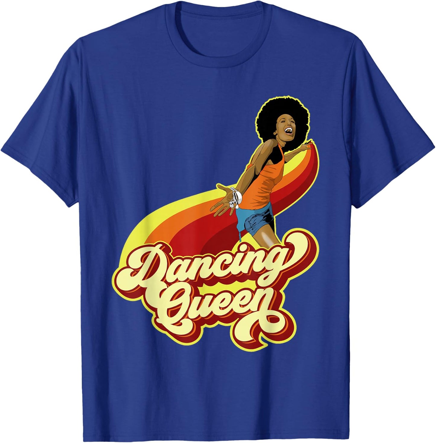 70s Dancing Afro Funk Queen T-Shirt - T-Shirt | Royal