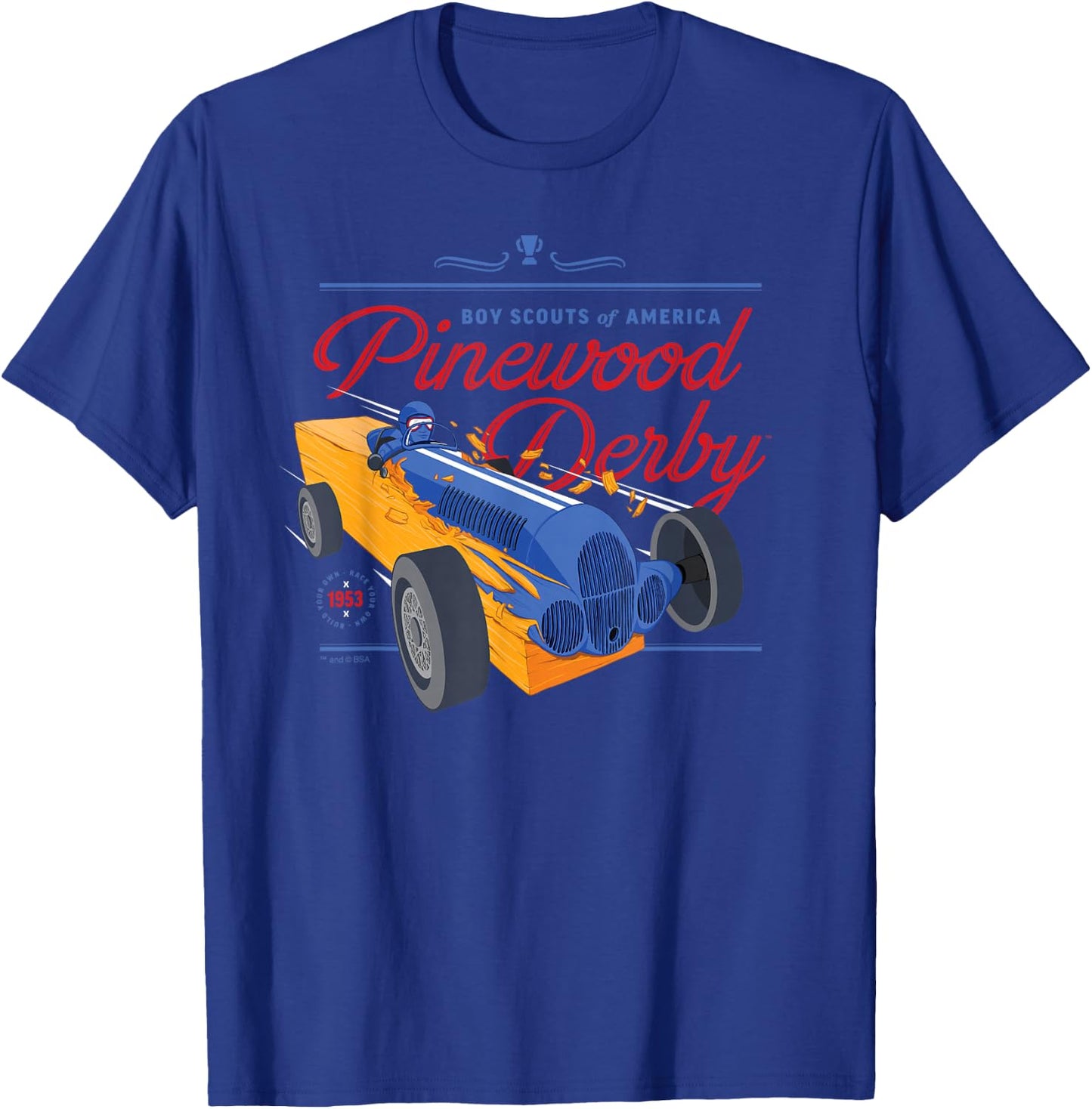 Pinewood Derby (Block Car) T-Shirt - T-Shirt | Royal