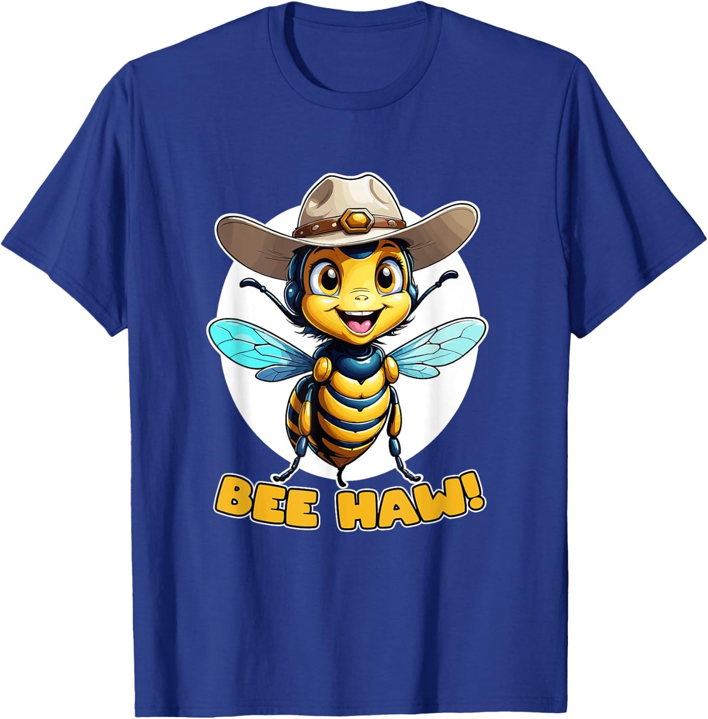 Funny Bee Haw Bumblebee Girl Cowboy Hat T-Shirt - T-Shirt | Royal